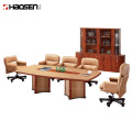 Luxury Wooden leather Customizable size meeting room furniture Conference table